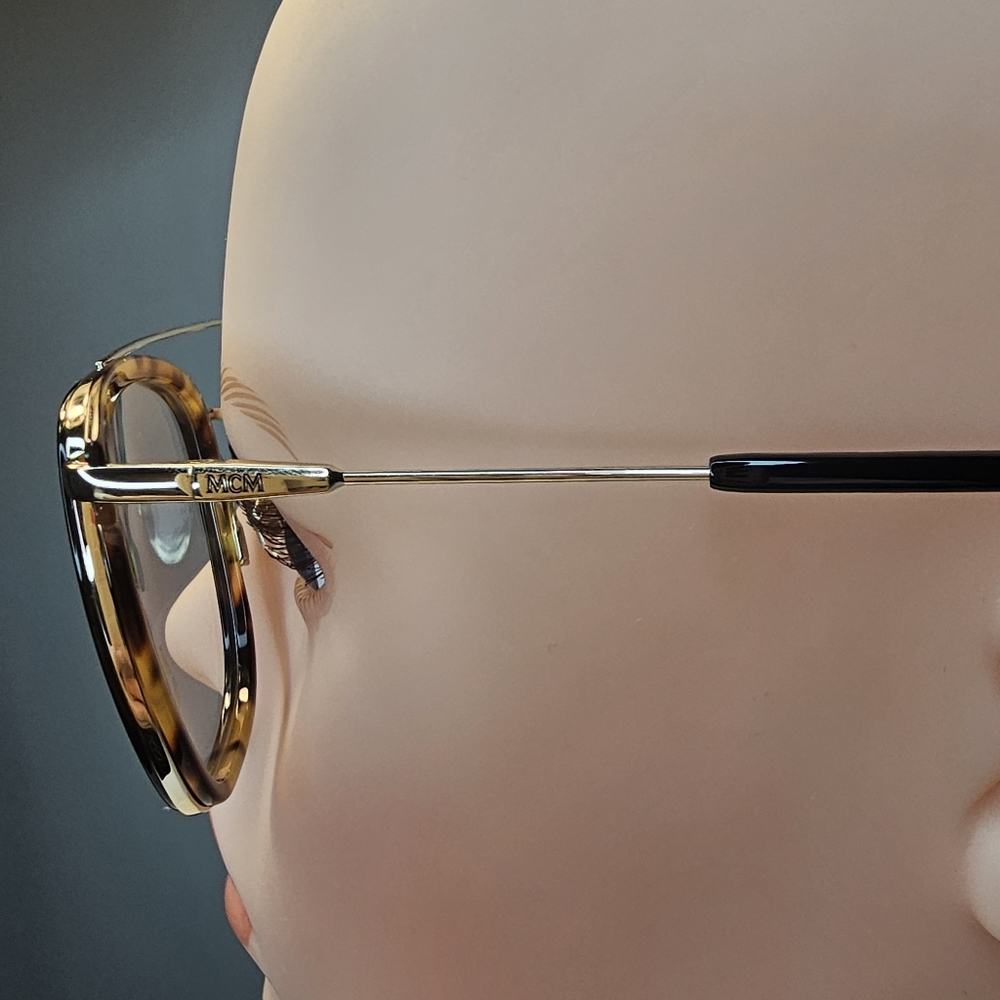 MCM Women's 53 mm Black & Havana Horned Aviator Style Eyeglasses Frames - Picture 9 of 15